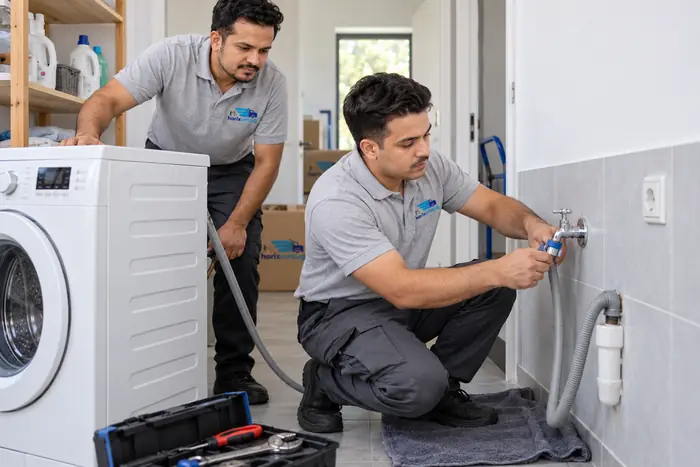 Anschluss der Waschmaschine in der neuen Wohnung