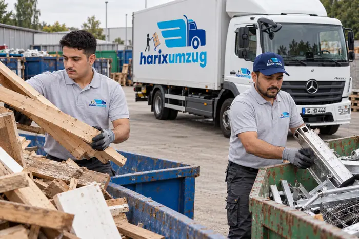 Holz und Metall werden bei der Entrümpelung getrennt