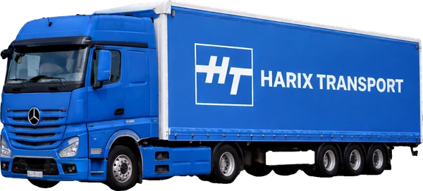 Sattelzug mit Planen-Auflieger von Harix Transport
